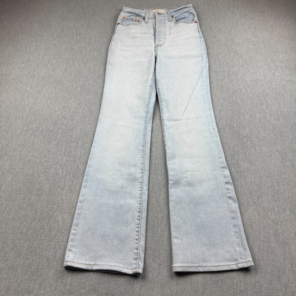 Levis Jeans Women 26X30 Blue Ribcage Wide Leg Light Wash Cotton High Rise Pocket